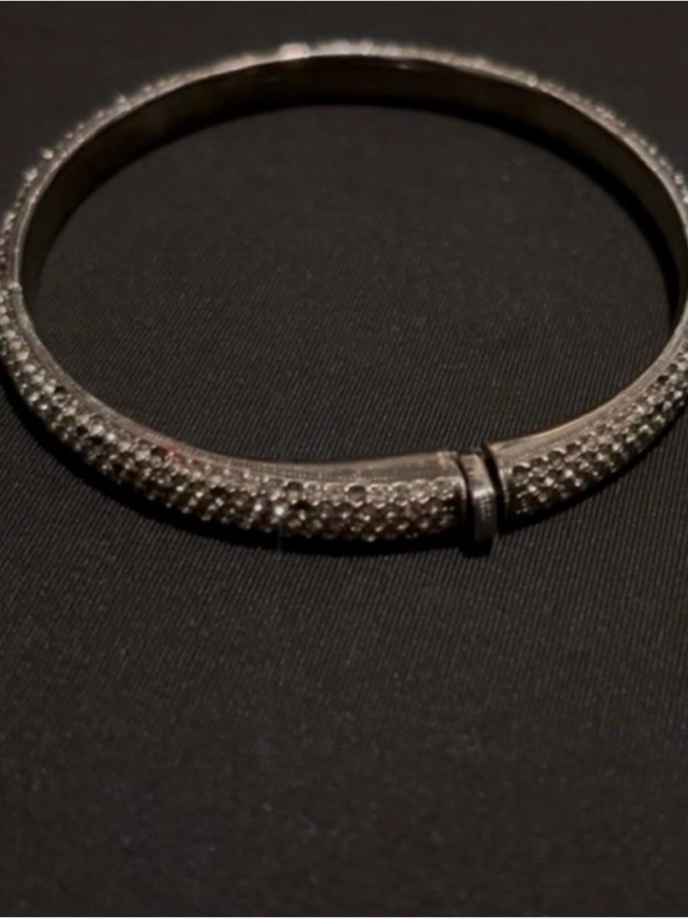 Nordstrom Silver Pavé Hinged Bangle Bracelet
